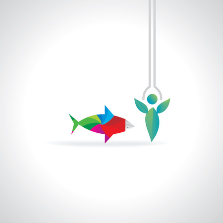 colorful abstract fish vectorのイラスト素材