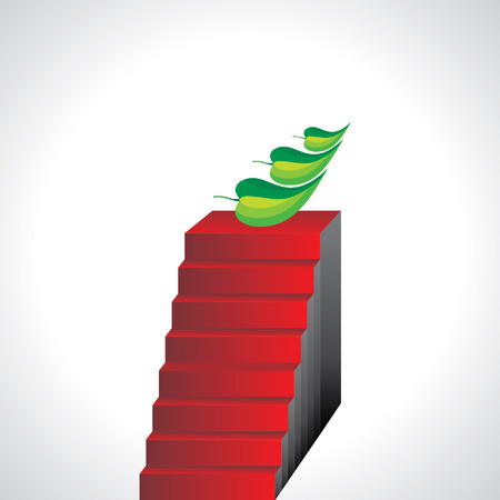 creative stairs concept green leafのイラスト素材