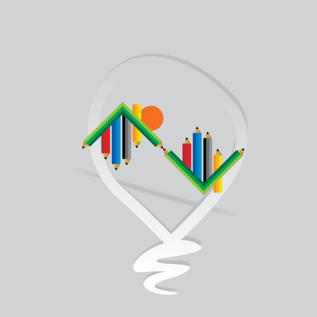 creative home icon created with pencilのイラスト素材