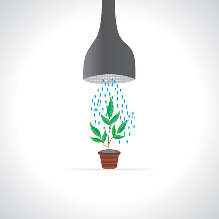 creative pot with plant green ideaのイラスト素材