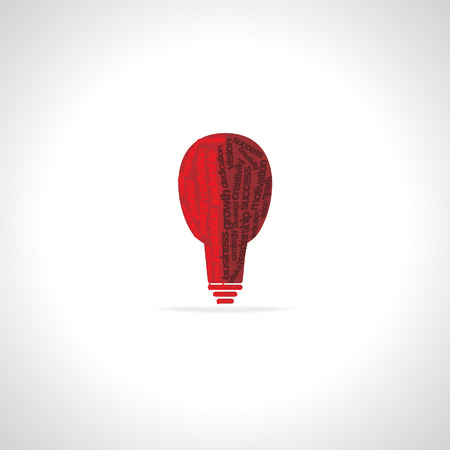 creative bulb created with many words motivation businessのイラスト素材