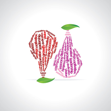 creative bulb created with many words motivation businessのイラスト素材