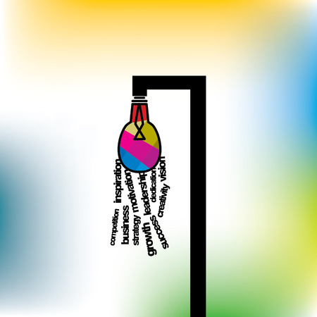 creative bulb like shower with many idea businessのイラスト素材