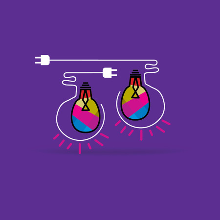 creative bulb idea concept with connecting pinのイラスト素材