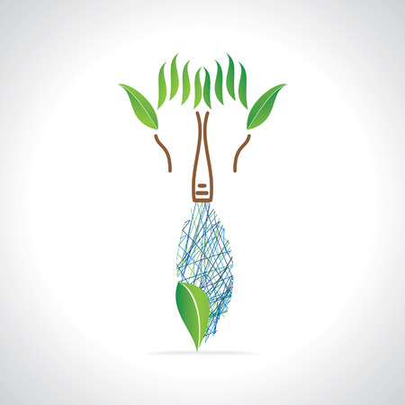 creative green concept bulb with handのイラスト素材