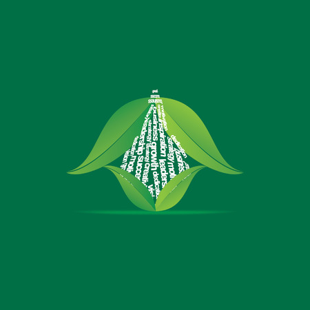 creative bulb inside of green leafs vector illustrationのイラスト素材