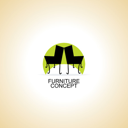 furniture chair logo concept idea vectorのイラスト素材