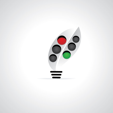 traffic signal idea vector with bulbのイラスト素材