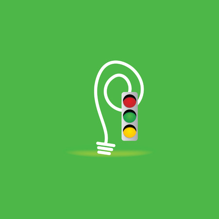 traffic signal with road idea vector illustrationのイラスト素材
