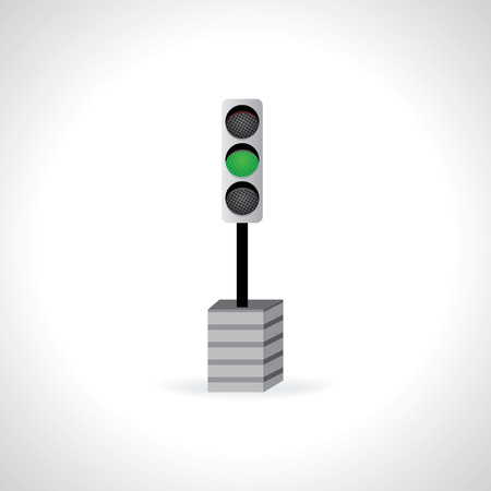 traffic signal with road idea vector illustrationのイラスト素材