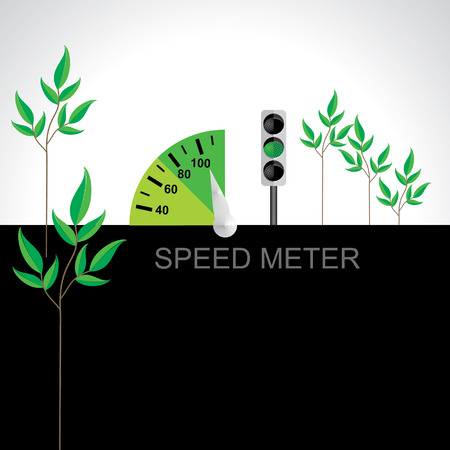 speed meter vector illustration green energy with signalのイラスト素材