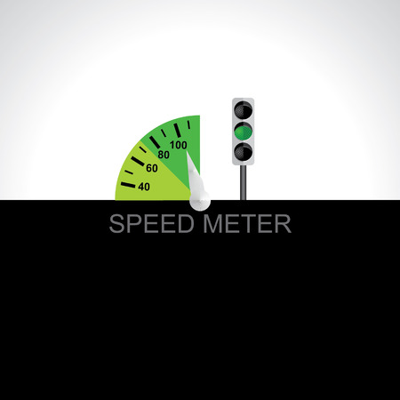 speed meter vector illustration green signalのイラスト素材