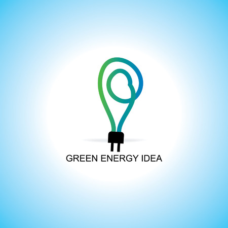 green idea concept with electric pinのイラスト素材