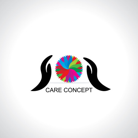caring concept with colorful abstractのイラスト素材