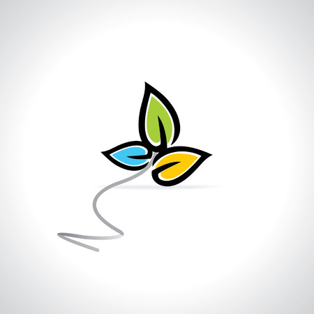 creative leaf in many colorのイラスト素材