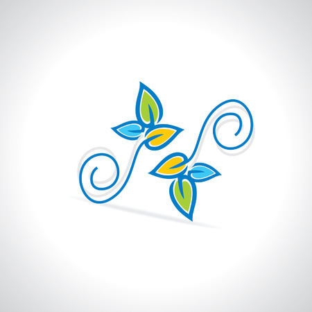 creative leaf in many color with blue colorのイラスト素材