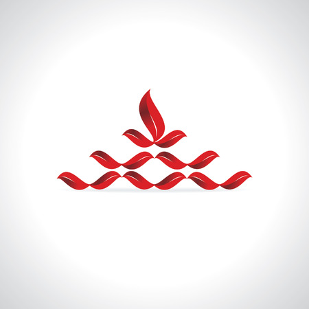 creative leaf in red colorのイラスト素材