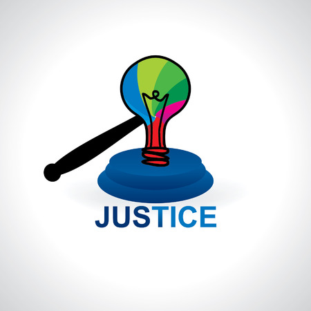 creative idea with bulb gavel vectorのイラスト素材