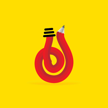 creative idea with pencil and bulb conceptのイラスト素材