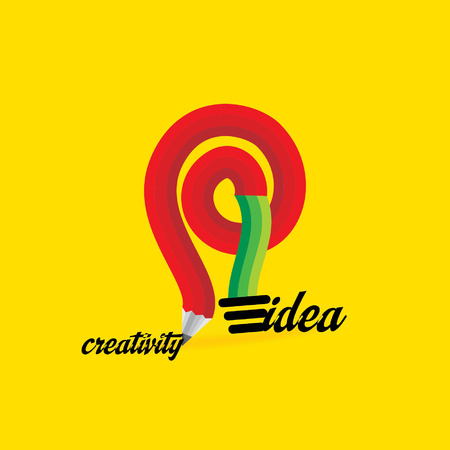creative idea with pencil and bulb conceptのイラスト素材