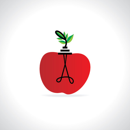 apple with bulb health idea conceptのイラスト素材