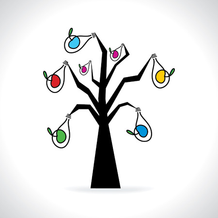 creative tree with bulb ideaのイラスト素材