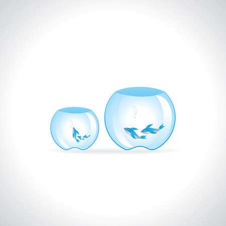 two aquarium vectorのイラスト素材