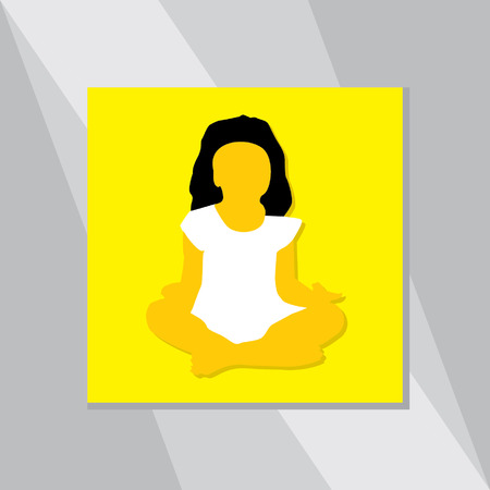 yoga pose girl のイラスト素材