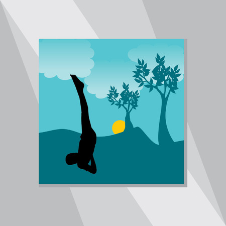 yoga posture vectorのイラスト素材