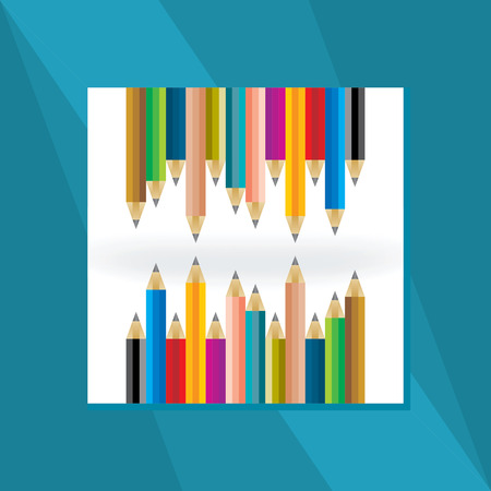 colorful pencil with education conceptのイラスト素材