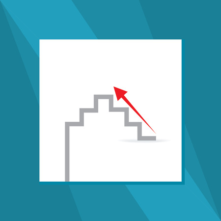stairs with up direction arrowのイラスト素材