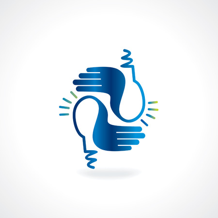 idea concept bulb created with handのイラスト素材