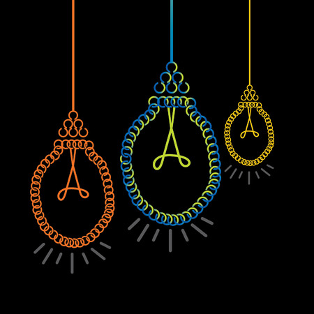 creative bulb hanging ideaのイラスト素材