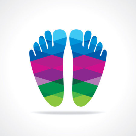 foot print colorful のイラスト素材