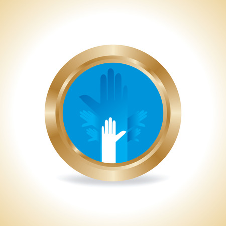 hands in the golden circleのイラスト素材