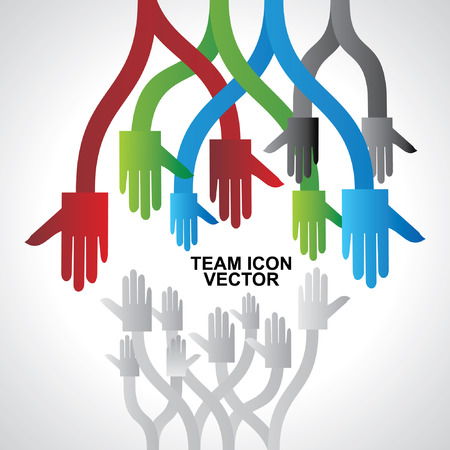 team work icon with handsのイラスト素材