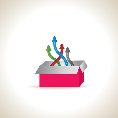 colorful arrow with boxのイラスト素材