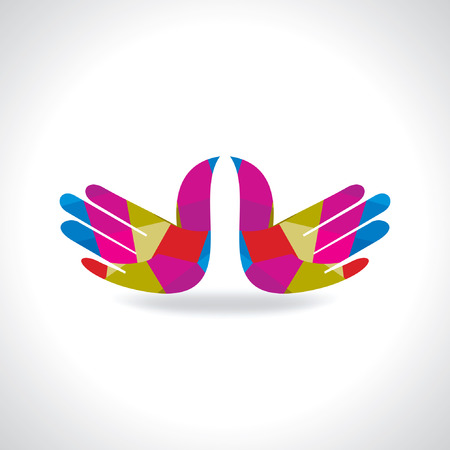 colorful hands symbolのイラスト素材
