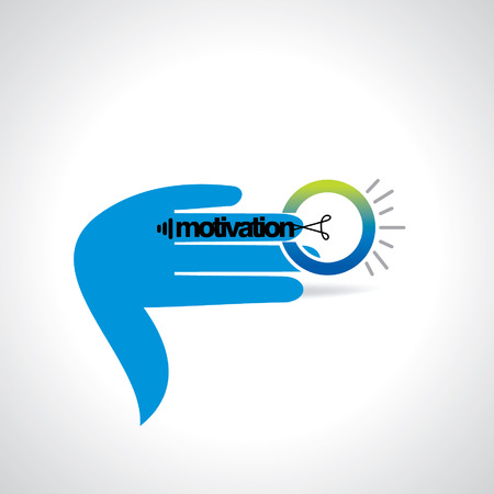 hand finger motivation with bulbのイラスト素材