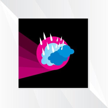 blue cloud with purple backgroundのイラスト素材