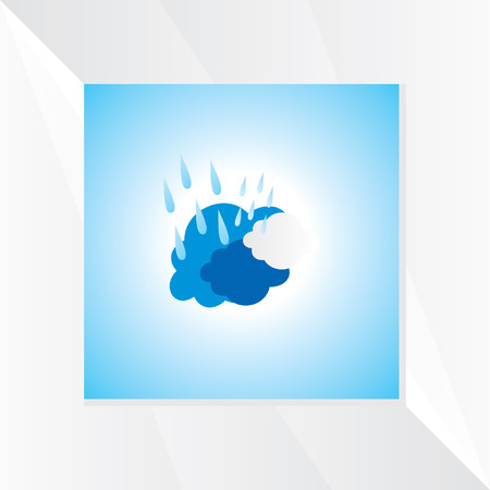 creative cloud with rain over white blue backgroundのイラスト素材