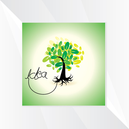 green tree idea vectorのイラスト素材