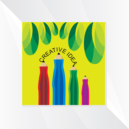 creative pencil with leafのイラスト素材