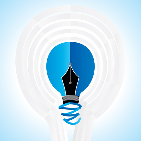 blue bulb with creative white bulbのイラスト素材