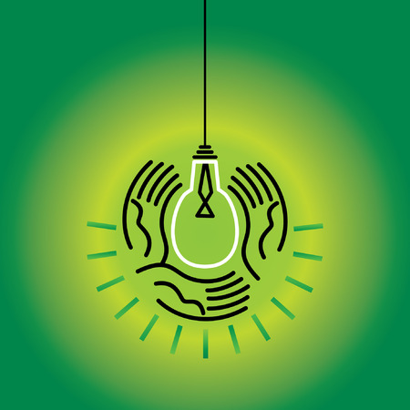 save energy with three handsのイラスト素材