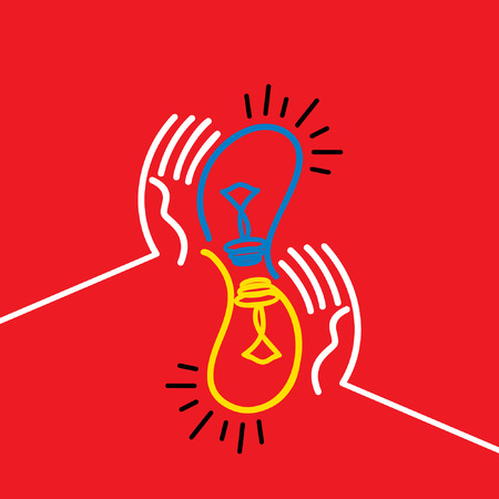 save energy concept with handのイラスト素材