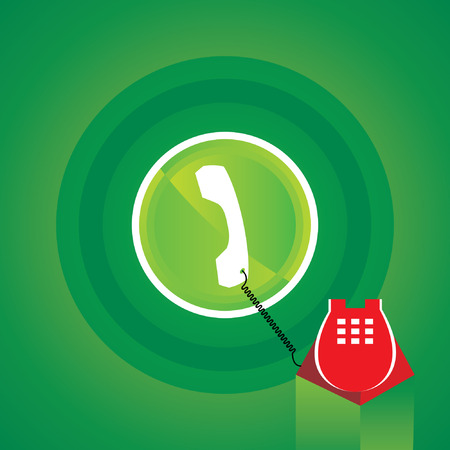 telephone icon green backgroundのイラスト素材