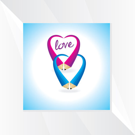 creative heart with love vectorのイラスト素材