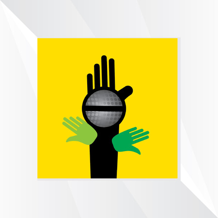 mic concept with hand vectorのイラスト素材
