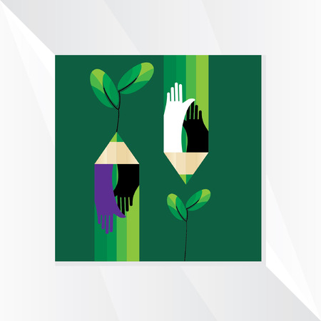 creative hand like pencil vectorのイラスト素材